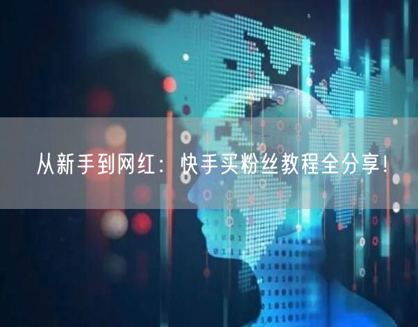 从新手到网红：快手买粉丝教程全分享！
