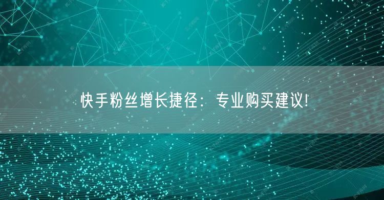 快手粉丝增长捷径：专业购买建议!