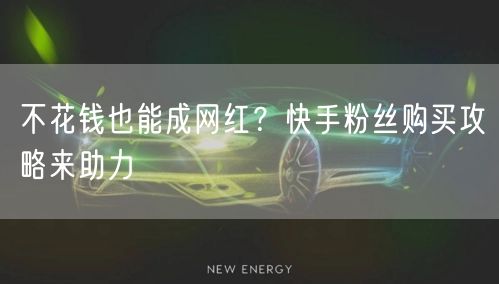 不花钱也能成网红？快手粉丝购买攻略来助力