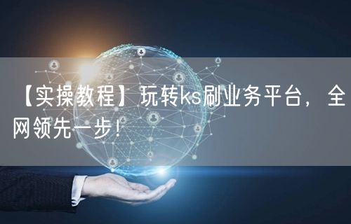 【实操教程】玩转ks刷业务平台，全网领先一步！